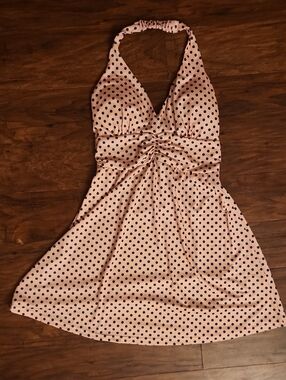 Pink Halter Polka Dot Sundress